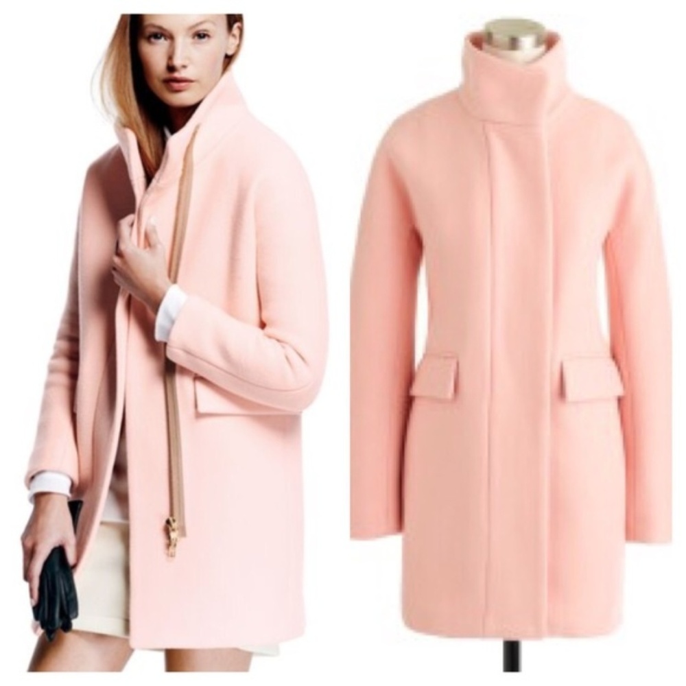 J Crew Stadium Cloth Cocoon Coat - Light Pink